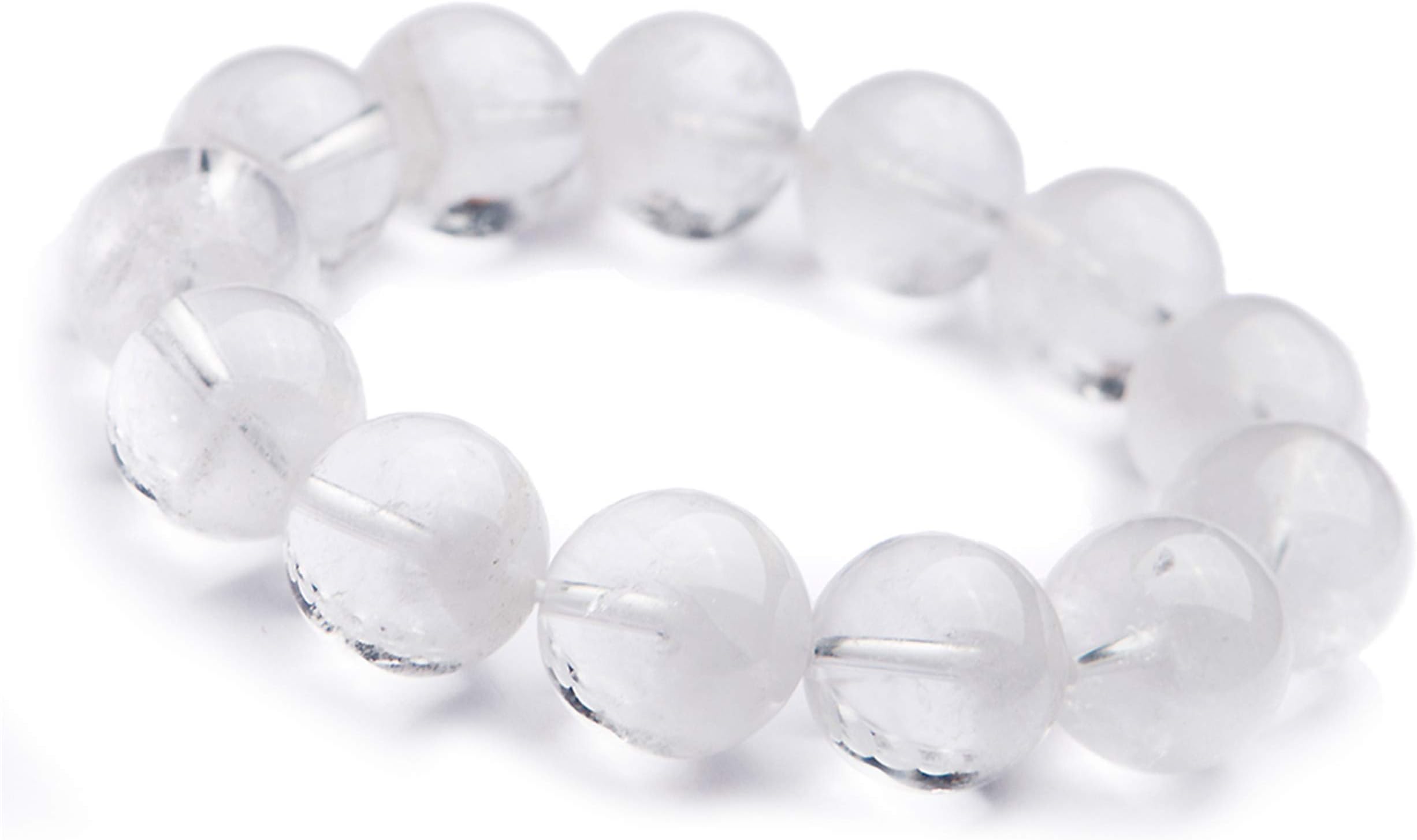 Genuine Jewelry Bracelet Natural White Phantom Quartz Stretch Beads Crystal