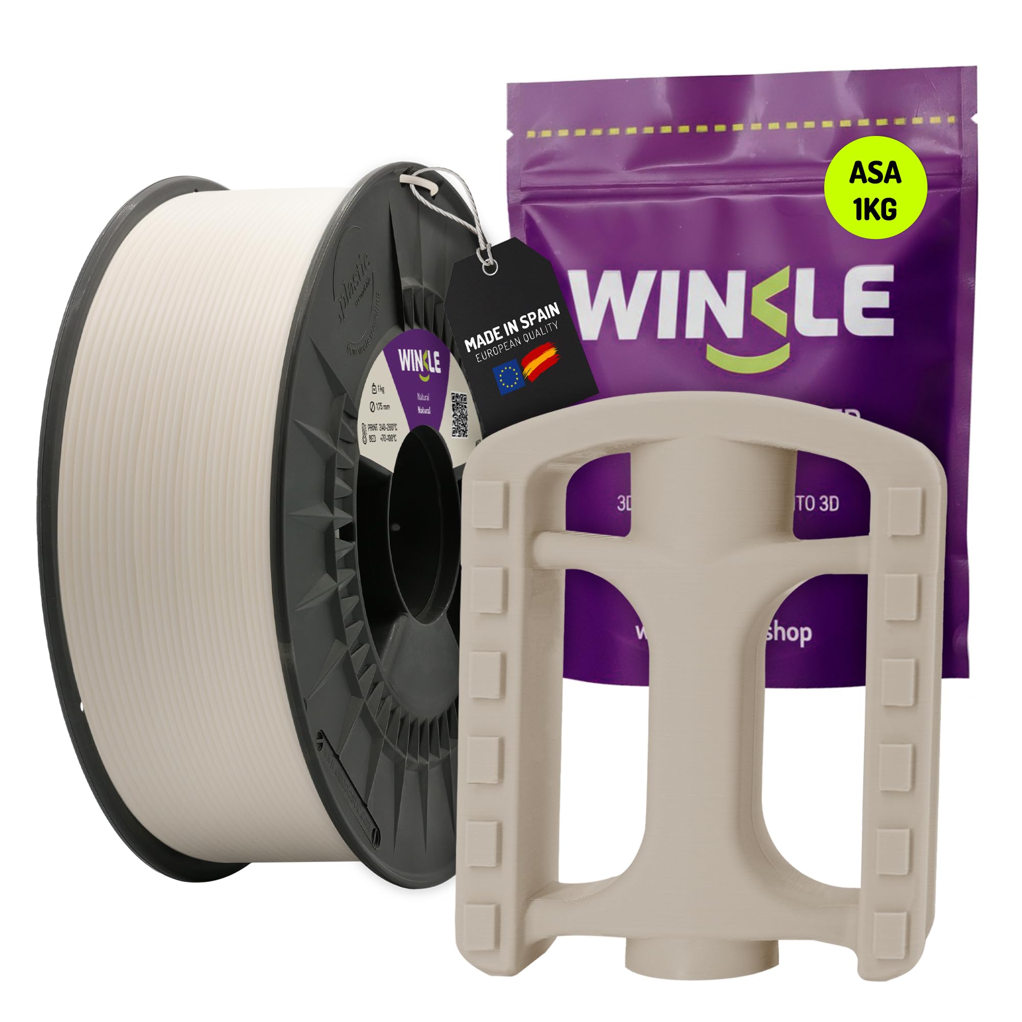Winkle ASA Filament 1.75 mm | 3D Printer Filament | ASA 3D | 3D Printing | Natural Color | 1000 g Spool