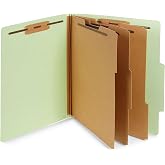 Blue Summit Supplies 10 Classification Folders, 3 Divider, Gray Green | Heavy-duty, Letter Size, 2 in Expansion, 2 Prong Fasteners, 3 Dividers, for Medical and Legal Files