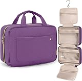 BAGSMART Large Hanging Toiletry Bag Purple Cosmetic Organizer 28x19x8cm view 1