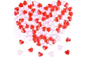 AORZIT 100 Pcs Red and Pink Valentines Vase Filler Acrylic Heart Ornaments for Valentine's Day Red Pink Heart Shaped Gems for Valentine's Day Vase Filler Table Scatter Wedding Anniversary Home Party Decor