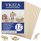 12 Pack Basswood Sheets for Crafts 12x18x1/8