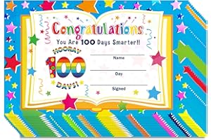 Zonon 40 Pieces 100th Day of School Award Certificates, Colorful Happy 100th Day of School 100 Days Classroom Activities Certificate for Primary High School Party(Vivid Style)