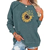 EADINVE "FUN FACT: I don't care Letter Print Women's Crewneck Sweatshirt Raglan Long Sleeve Casual Pullover Tops