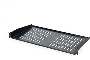 2 Rack Shelves-Universal Cantilever Vented 1U Rack Tray for 19” Server Racks Cabinets – Cold Rolled Steel for Network and AV Equipment by SimpleCord