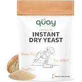Quay Naturals Instant Dry Yeast 8 oz | Fast-Acting, No Proofing Needed | Ideal for Bread, Pizza, Bagels &amp; Pastries | Gluten-Free, Non-GMO, Vegan Baking Essential