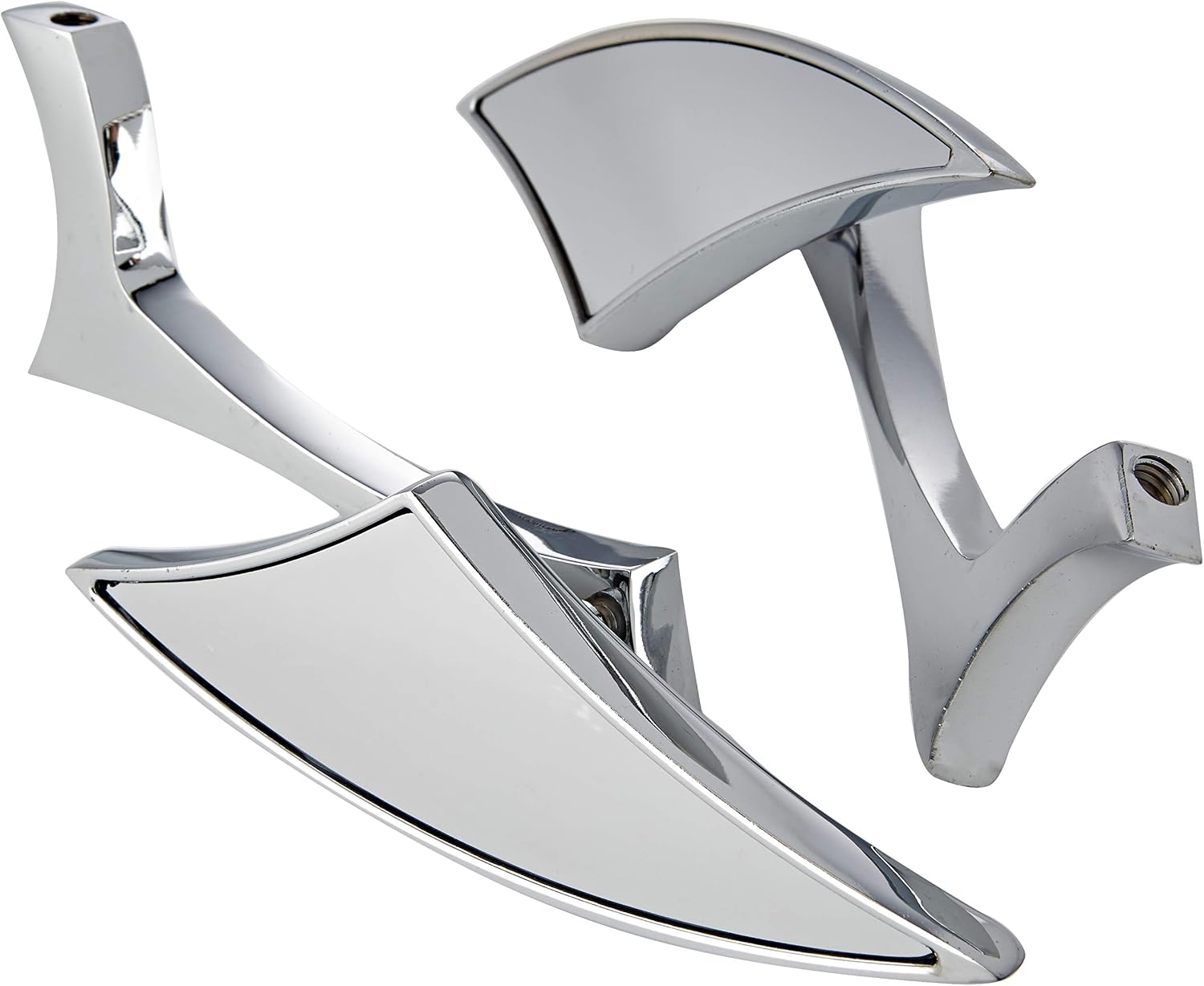 A-Pro Mirrors Rearview Custom Style Motorcycle Handlebar Chrome, Black, Small - Image 3