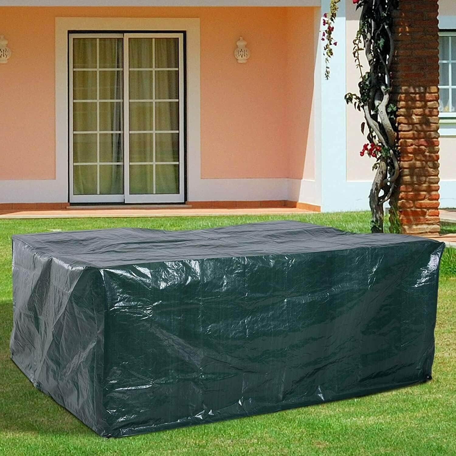 RICHIE Waterproof Garden Furniture Cover - Large Rectangular 150x90x70cm, Windproof, Anti-UV, Patio Set & Table Cover - Green