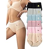 Bolivelan Womens High Waist Cotton Underwear Breathable Soft Comfy Ladies Panties Full Coverage Briefs 6 Pack