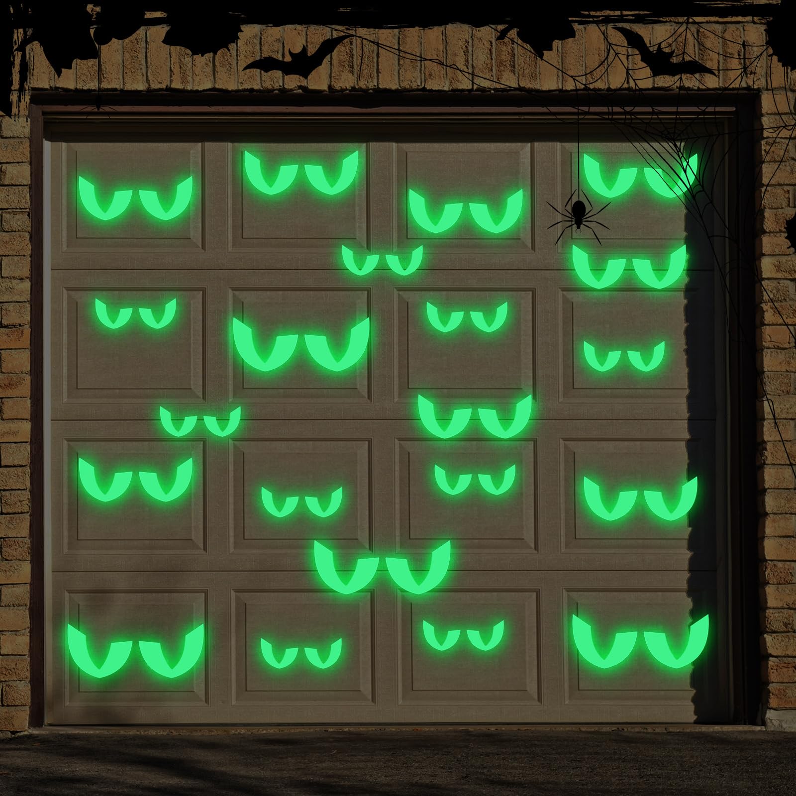 Photo 1 of Honoson 40 Pcs/ 20 Pairs Halloween Garage Door Decorations Magnets Glow in The Dark Magnetic Evil Peeping Eyes Luminous Sticker for Car Refrigerator Halloween Party Home Decor