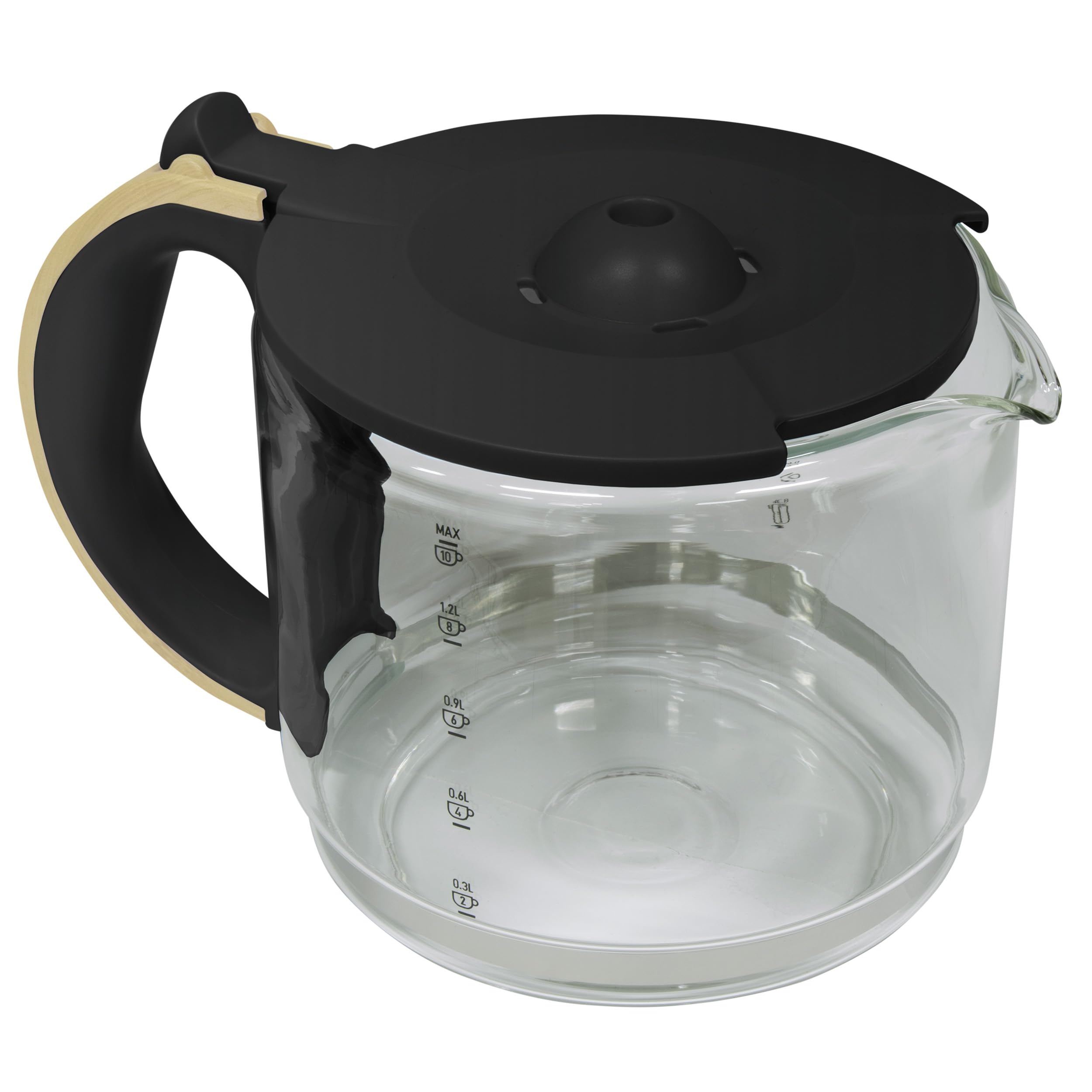 Photo 1 of 10-Cup Replacement Glass Carafe Pot with Lid for Dorchester Coffee Maker, Matte Black