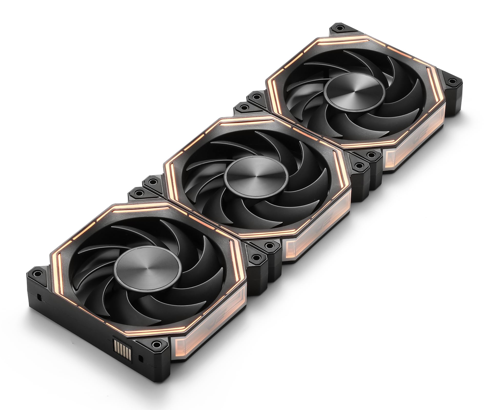 Photo 1 of darkFlash INF34 120MM PC Case Fan, Daisy-Chain, up to 2000RPM Cooling, 4-Pin PWM, ARGB CPU Cooling Computer Fan, 3 Pack (Forward, Black)