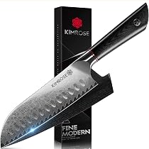 Amazon.com: KIMROSE Damascus Santoku Knife - 7 inch - 67 Layers ...