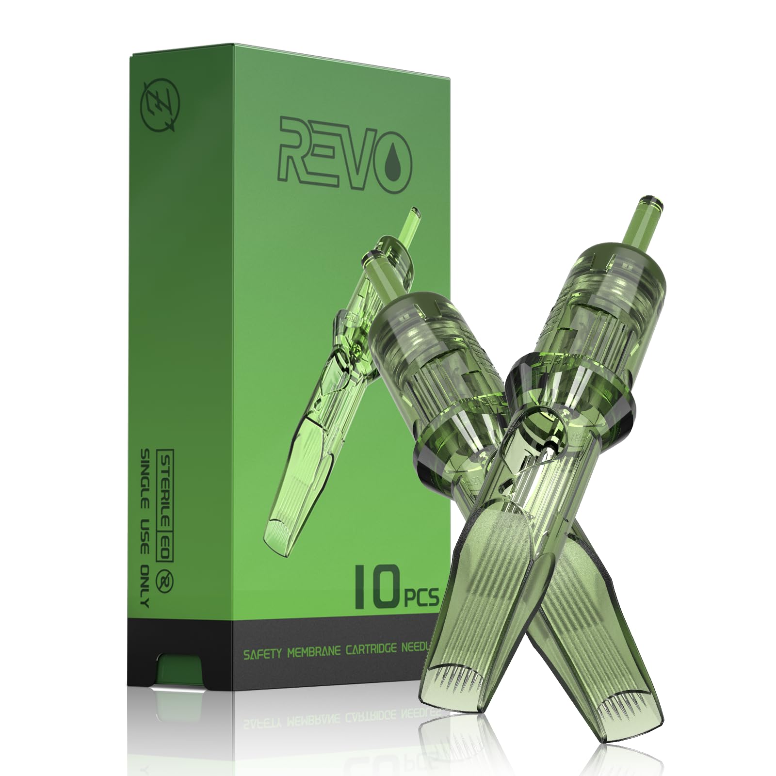 INKin 15RM Tattoo Needles Cartridge 10Pcs, Tattoo Cartridge Needles #10 Bugpin 0.30mm Round Magnum Re-Define Precision,Upgraded Design Disposable Durable Needle Cartridges for Tattooing (REVO 1015RM)