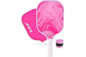 ELKCIP Composite Pickleball Paddle with Cover for Women, Graphite Carbon Fiber Polypropylene Honeycomb Core Pickleball Racquet Gift for Mother Wife Grandmother Girlfriend