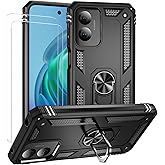 for Motorola Moto G Play 4G 2024 Case with [ 2 Pcs ] Screen Protector,Military-Grade 360°Rotate Ring Kickstand Heavy Duty Pro