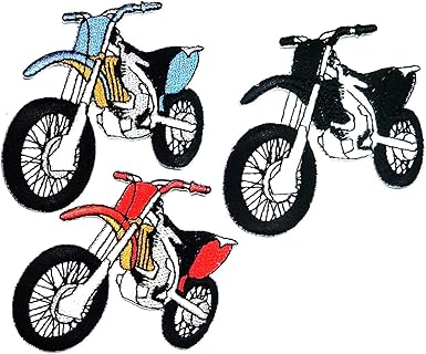 Amazon Com Parita Set 3 Pcs Motorcycle Motocross Racing Dirt Bike Off Road Embroidery Patch Cartoon Kids Children Sign Symbol Logo T Shirt Costume Diy Applique Embroidered Sew Iron On Patch 06