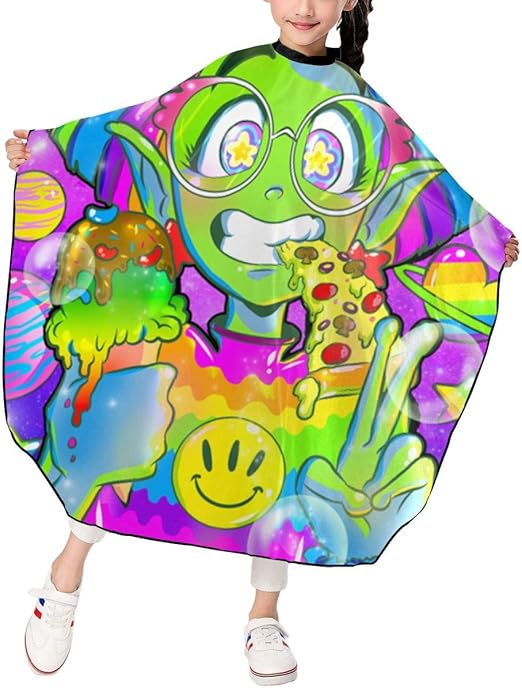 Amazon Com Rainbowl Alien Girl Eating Pizza Kids Haircut Barber