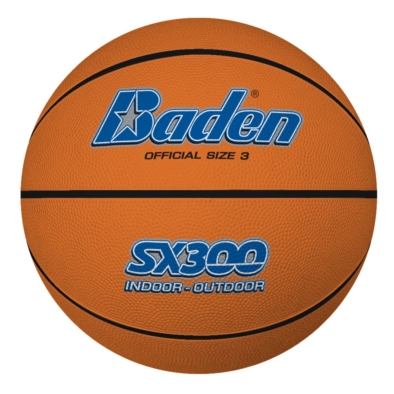 Baden Junior SX Range Composite Rubber Basketball, Indoor and Outdoor Ball, Tan, Size 3