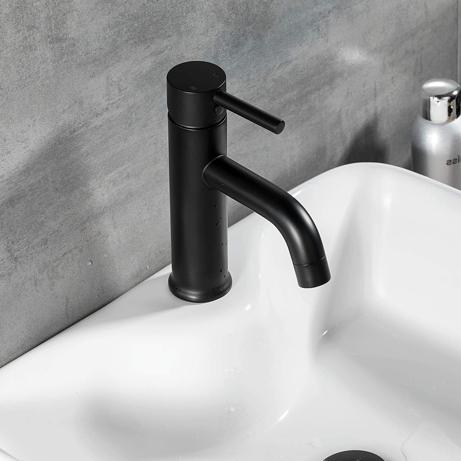 Laundry Utility Faucets Anza Single Handle Bathroom Faucet Matte Black Modern Lead Free Brass Bathroom Sink Faucet With Pop Up Sink Drain Assembly Supply Lines Kitchen Bath Fixtures