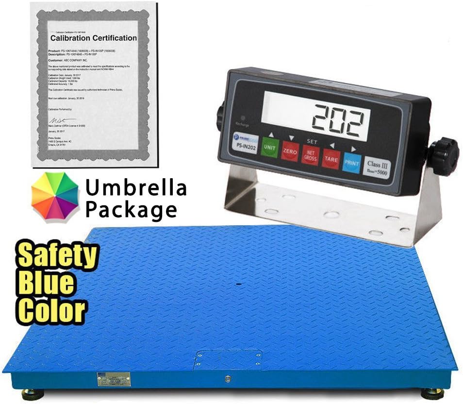 PS-10KF-4’x 4′ 10,000x1lb Floor Scale/Pallet Scale with Smart Scale Ready Indicator