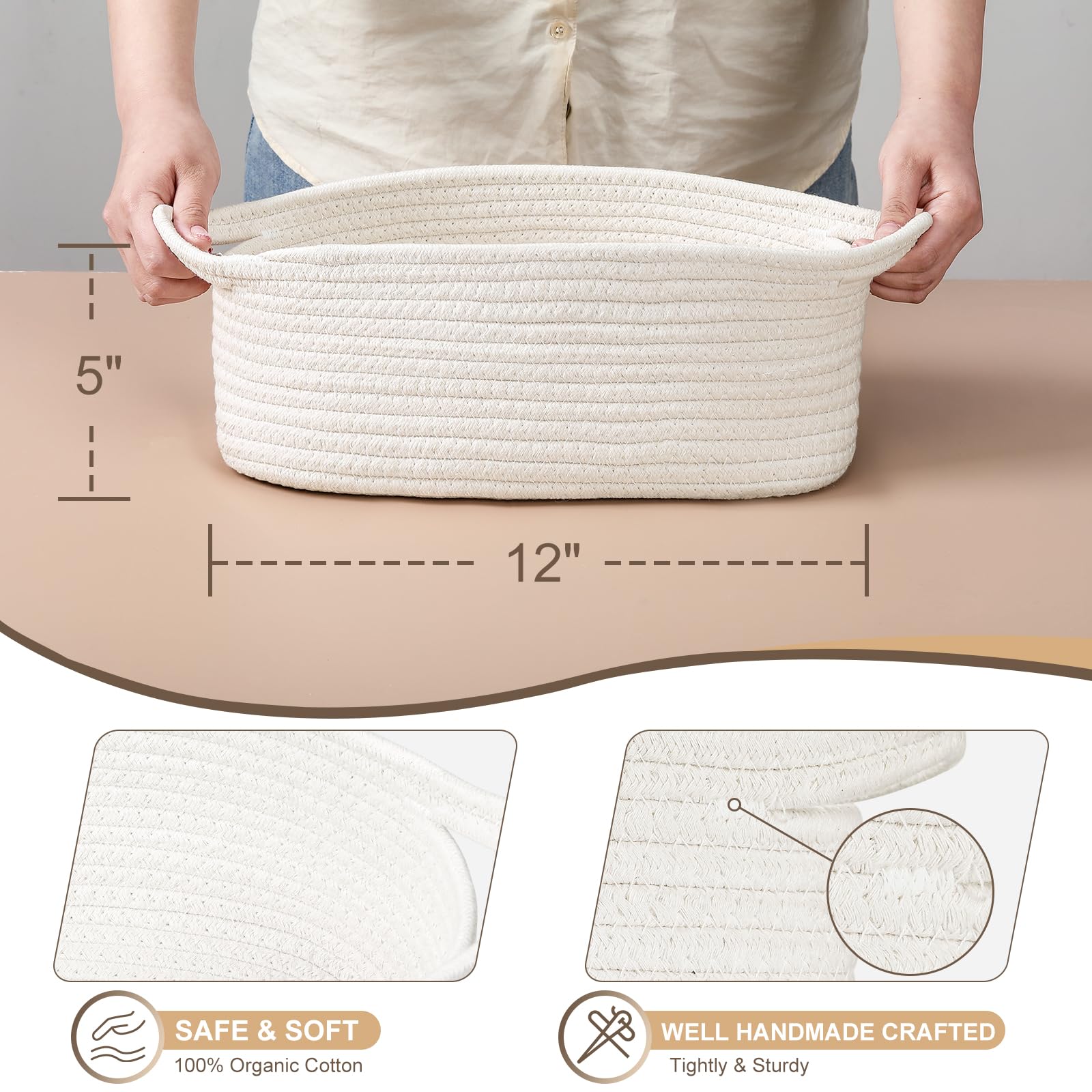 2 Pack Rectangle Woven Basket with Gift Bags and Ribbons, Empty Small Decorative Gift Chest Box, 12