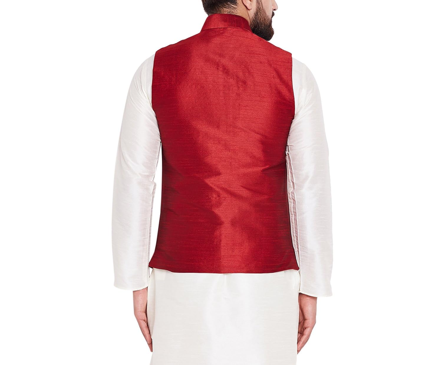 sojanya (since 1958) mens maroon dupion silk designer only nehru jacket