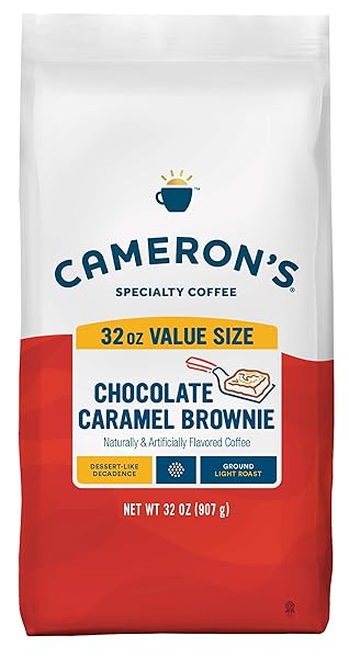 CAMERON’S COFFEE ROASTED GROUND COFFEE BAG, CHOCOLATE CARAMEL BROWNIE, 32 OUNCE
