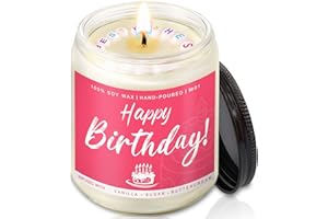 AUELIFE Happy Birthday Gifts for Women | Unique Gift for Best Friend | Soy Vanilla Sugar and Buttercream Candles Gift idea for Her Sister Mom Coworker Classmate Bestie Present 7 oz