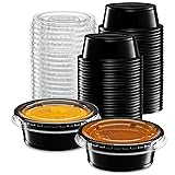 (1.5 oz - 100 Sets) Black Diposable Plastic Portion