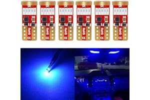 PHINLION 194 Blue LED Bulb Super Bright 168 175 2825 T10 Wedge 15-SMD 4014 Chipsets LED Replacement Bulbs for Car Dome Map Courtesy Trunk Parking License Plate Lights, Pack of 6