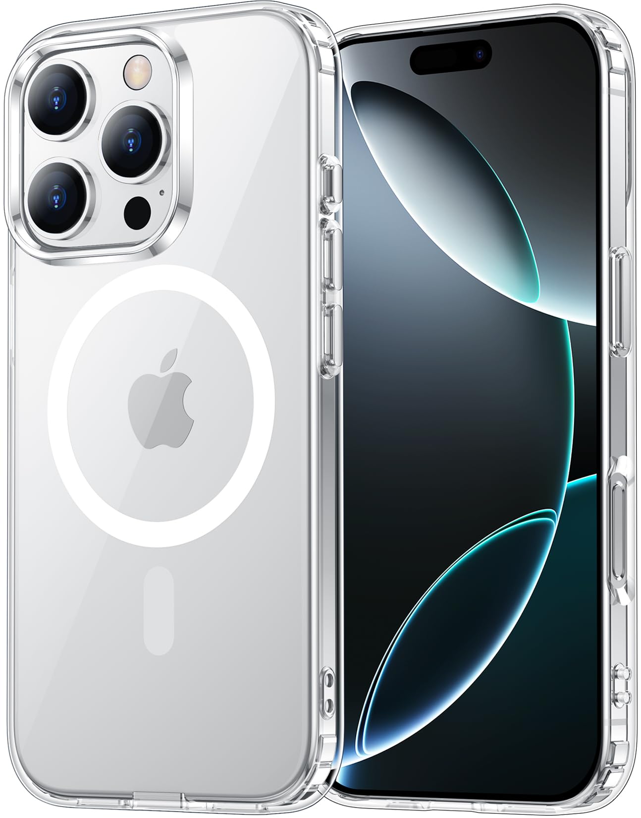 Photo 1 of Temdan for iPhone 16 Pro Case Clear, [Compatible with Magsafe][Anti-Yellowing][Military-Grade Protection] Shockproof Slim Magnetic Phone Case for iPhone 16 Pro, Transparent