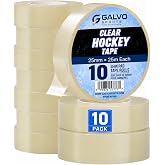 Galvo Clear Hockey Tape 10 Pack - Heavy Duty Shin Guard &amp; Soccer Sock Tape | Waterproof Clear Athletic Tape, Easy Tear Transparent Sports Tape for Hockey &amp; Field Sports