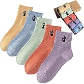 Women's Girls Novelty Funny Crew Socks,Crazy Cute Embroidered Pattern Ankle Sock Cotton,Women's Gift