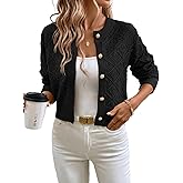 SHENHE Women's Cropped Cardigan Sweaters Mock Neck Button Down Dressy Crop Sweaters