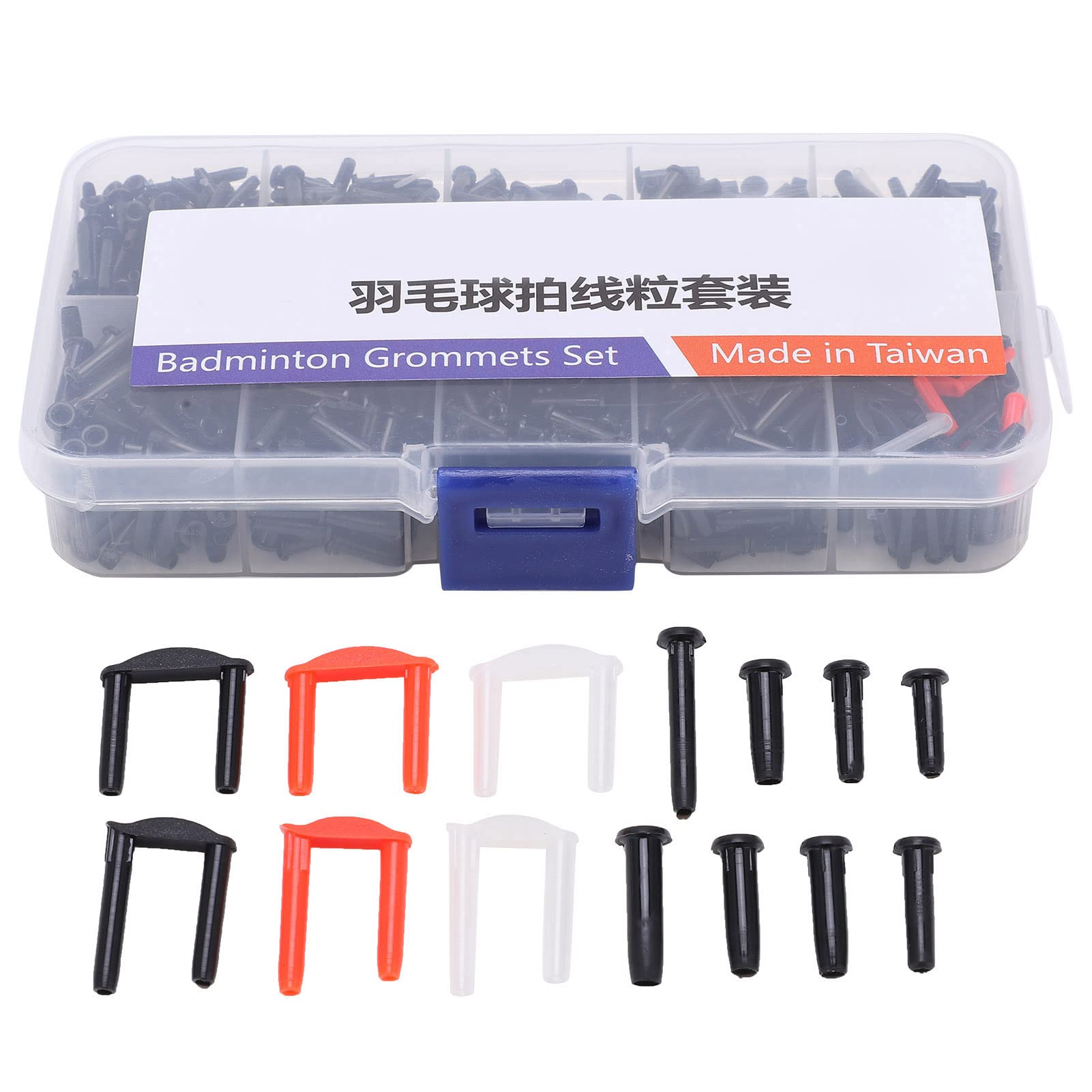 YUUGAA Badminton Grommets Set, Badminton Grommets Set with Racquet Eyelets Bucket String Protector Stringing Tools