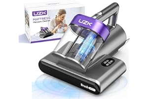 UZK Bed Vacuum Cleaner Mattress Vacuum Cleaner,16Kpa Powerful Handheld Vacuums with UV-C Light & Double Dust Cup & High Heating & Ultrasonic & Anion for Bed Sofa (MV11,Deep Purple)