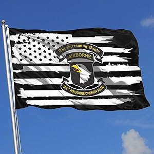 EROOU8W Us 101st Airborne Division Association 3x5 Foot Flag Outdoor Flags Courtyard Garden Terrace Balcony 100% Polyester Military Durable