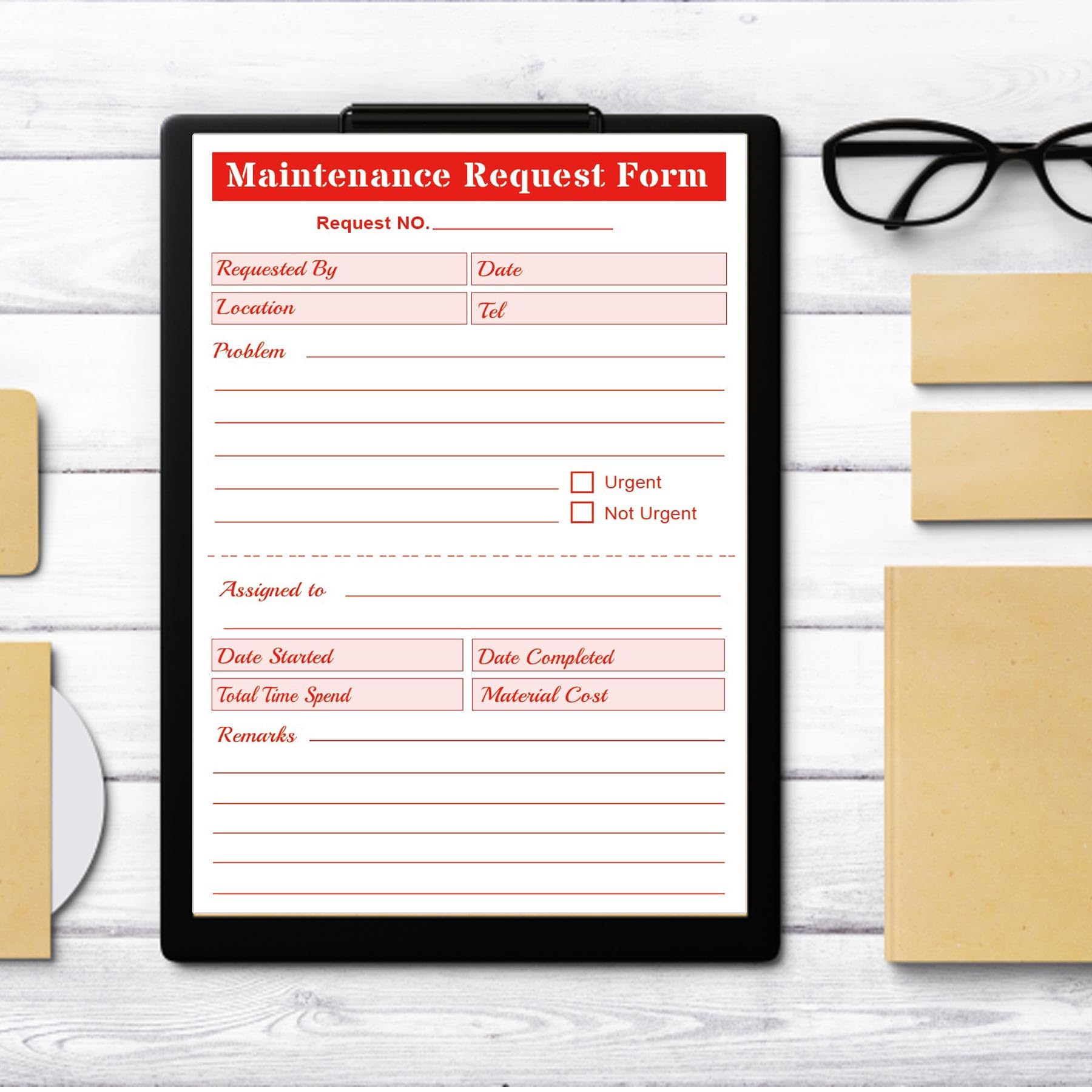 Maintenance Request Box Mua Maintenance Request Book Forms 5.5 x 8.5 Inch 2 Part Carbonless ...