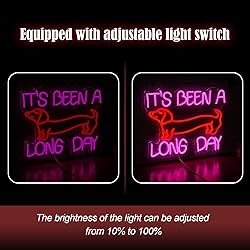 LIUOZHTEA Dimmable Dog Neon Sign Pink It’s Been A