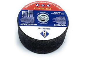 SIGNI 4 inch Silicon Carbide Grinding Stone with 5/8 Arbor for Grinding Masonry (24 Grit)
