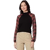 Tommy Hilfiger womens Long Sleeve Mixed Media Top