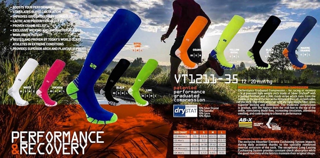 Vitalsox Italy-Patented Compression VT1211,Small,Black: Clothing