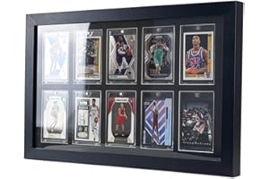 Bivitre Trading Card Display Case - Baseball Card Display Case Wall Mount, Hold 10 Cards Sports Card Display Frame for Basket