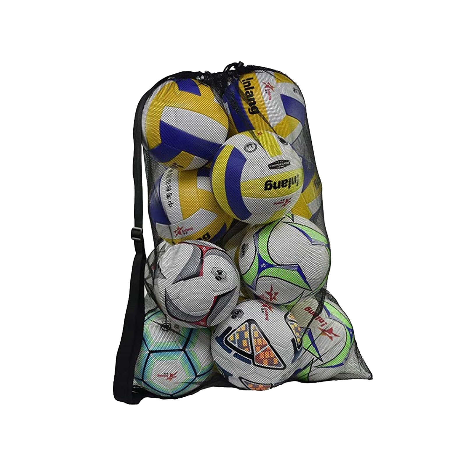 ZPLASK Extra Large Sports Ball Bags - Adjustable Shoulder Strap for Football, Basketball, Rugby, Volleyball (10-15Balls)
