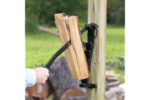 Reaeng Kindling Splitter for Wood, Wall Mounted Log Splitter, Manual Log Splitter in Carbon Steel, Hand Log Splitter for Camping Household Outdoor (23.6inch Black)