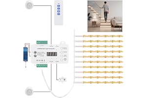 LANXEE Intelligent Motion Sensor Stair Light Kit with Main Wire & Daylight Sensor, 40 inches Long Cuttable COB LED Stair Ligh