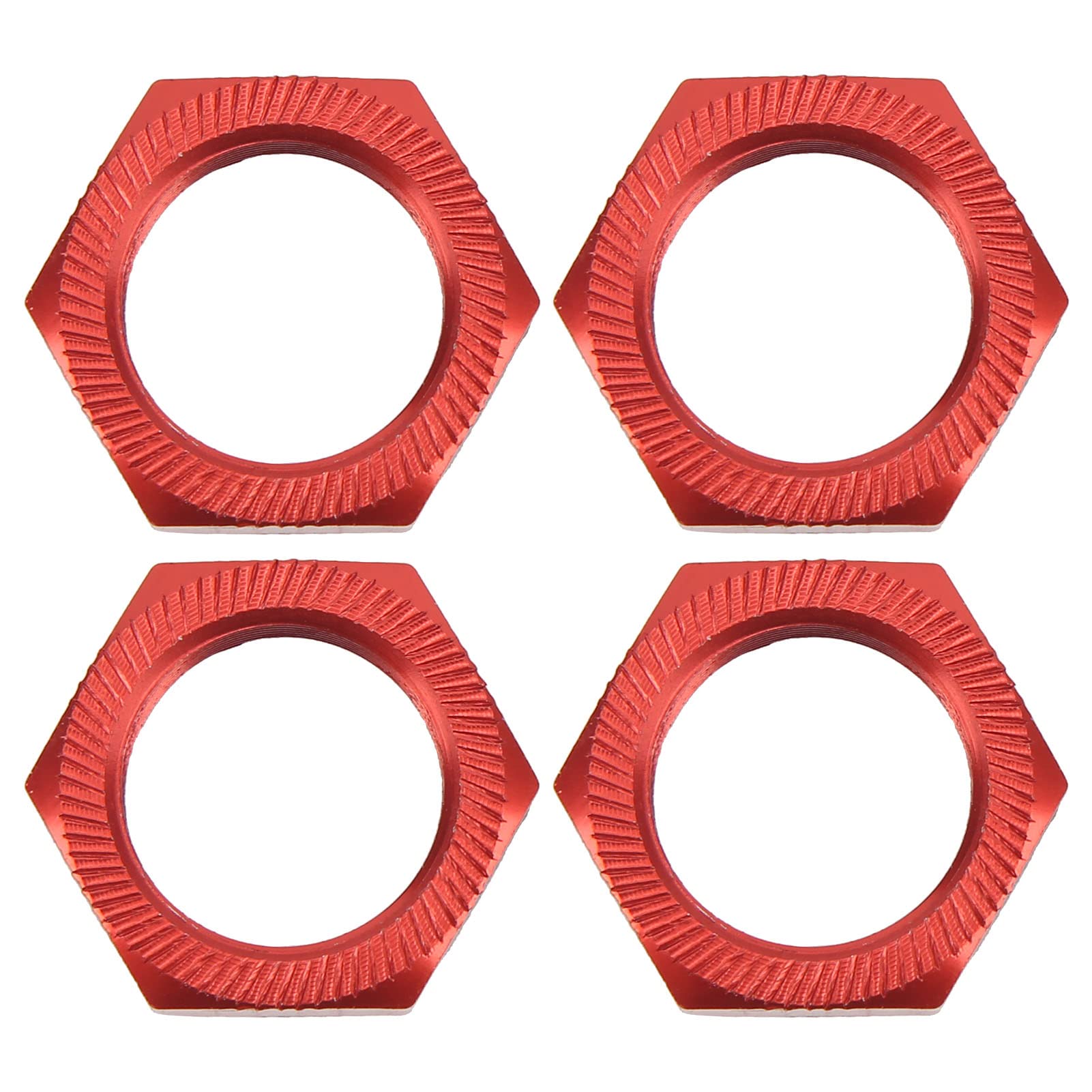 4 Pcs 24mm Wheel Hex Hub Nut, High Strength RC Hex Hub Nut Compatible with ARRMA 1/5 Outcast Kraton 8s(Red)