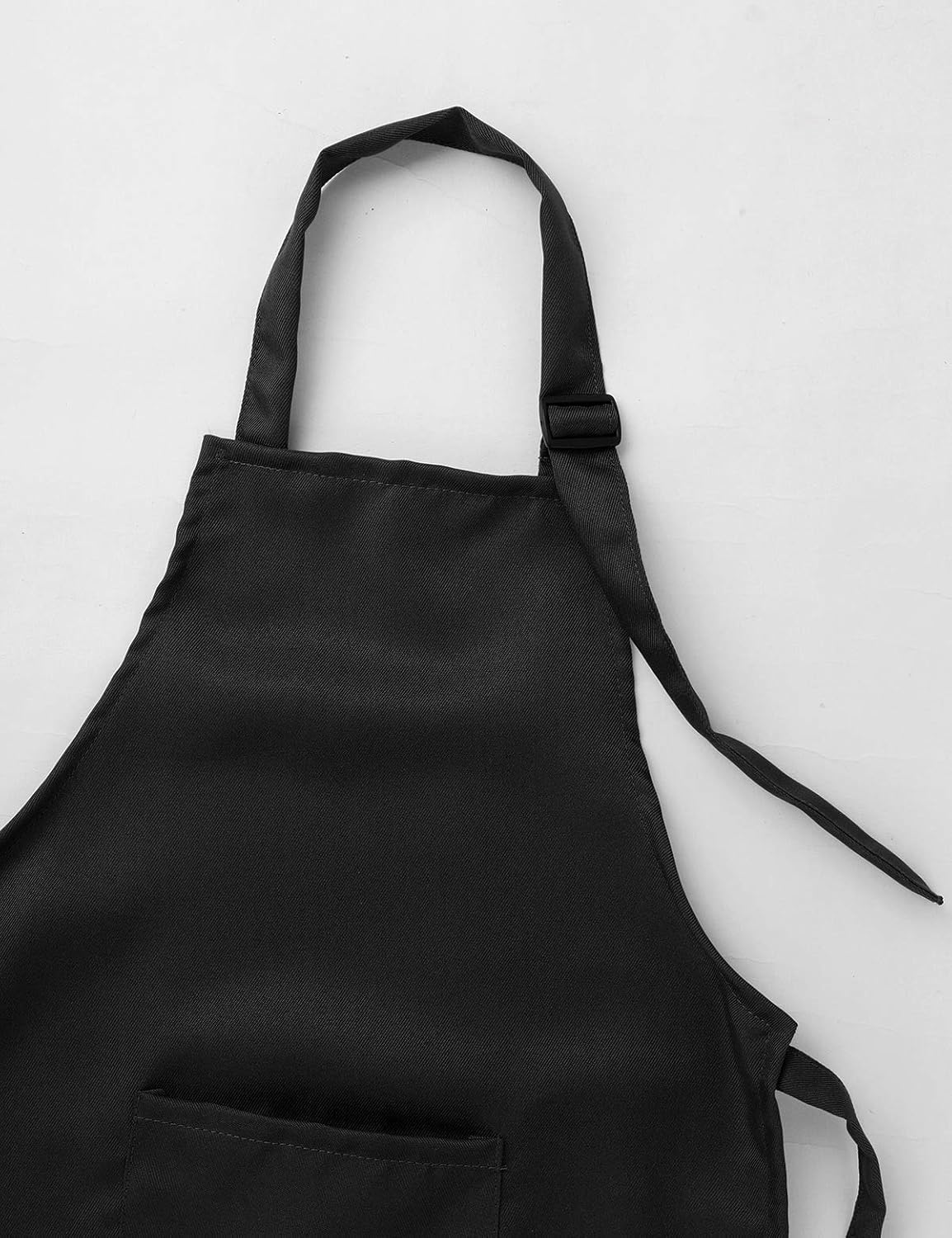 inlzdz Kids Children Chef Kitchen Apron Hat Outfit Adjustable Bib Artist Apron for Cooking Baking Painting Training Crafting Wear Black 8-12 Years - Image 5