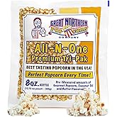 Movie Theater Style 40-Count Popcorn Packs - Pre-Measured 8-Ounce All-in-One Kernel, Salt, Oil Packets for Popping Machines by Great Northern Popcorn